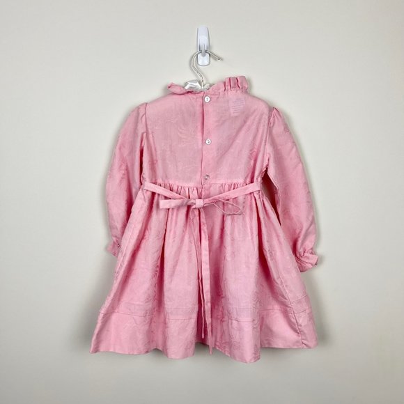 Vintage Polly Flinders Smocked Pink Dress 4T - Picture 7 of 11